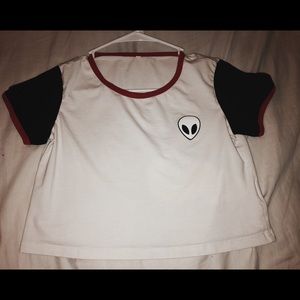 Alien color block crop top